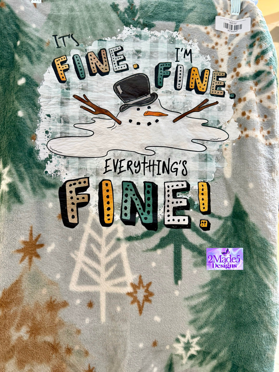 It’s Fine, I’m Fine, Everything’s Fine Melting Snowman Blanket