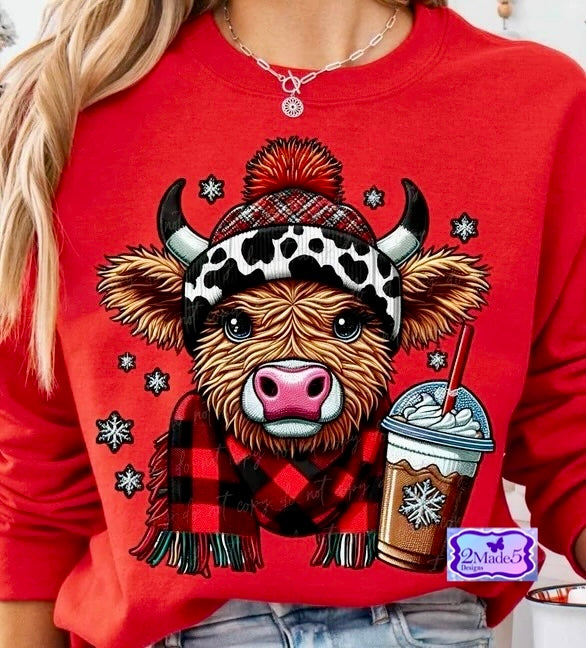 Winter Shaggy Cow Shirt