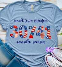 Load image into Gallery viewer, Small Town Freedom Zip Code Shirt
