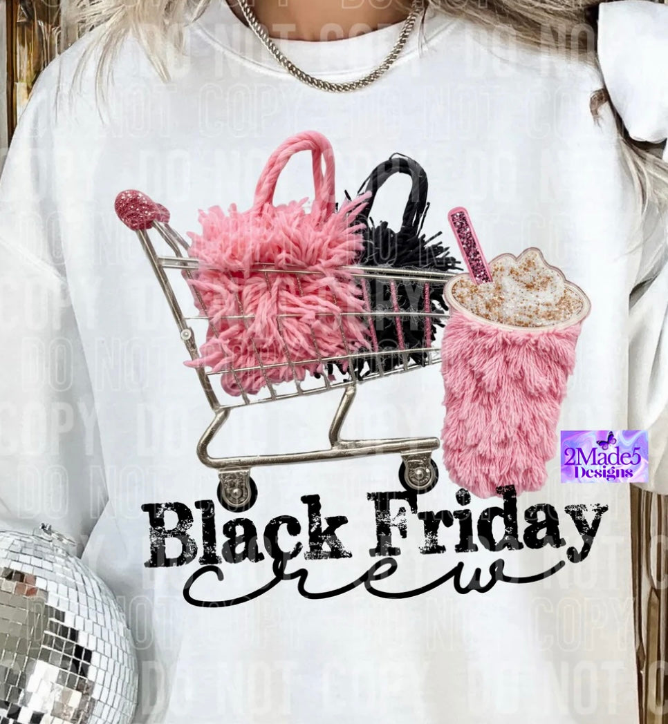 Black Friday Crew faux yarn Shirt