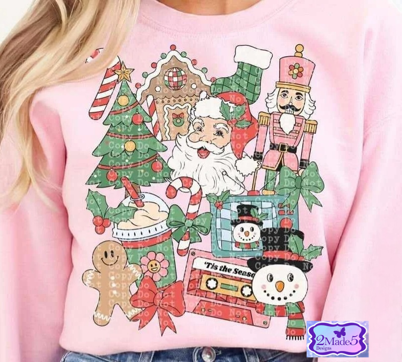 Christmas Retro Collage Shirt