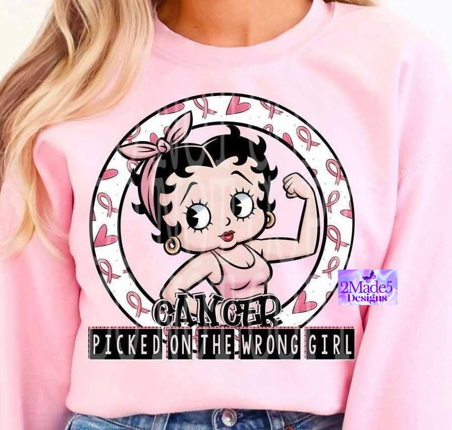 Cancer Picked On The Wrong Girl Shirt