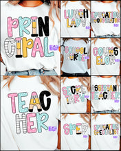 Load image into Gallery viewer, Teacher Staff Principal Pencil Paper Shirts

