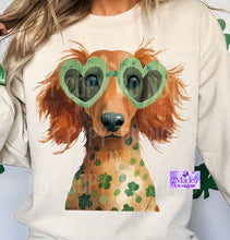 Load image into Gallery viewer, St. Patrick’s Day Dog Heart Glasses Shirt -3 variations
