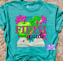 Load image into Gallery viewer, Apple Floral Grade Level Shirt (in adult &amp; youth sizes)
