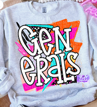 Load image into Gallery viewer, School Mascot Bright Colors Shirt-Generals, Tigers,Warriors, Trojans, Panthers
