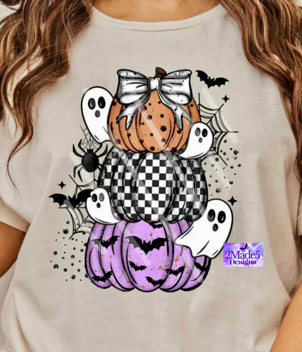 Halloween Pumpkin Trio Stacked Shirt