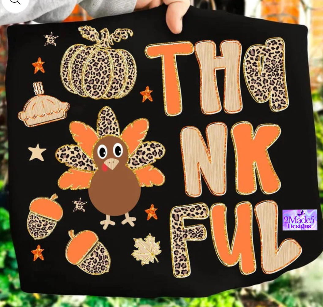 Thankful Turkey Cheetah Shirt