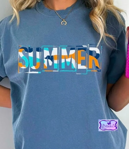 Summer Camo blue/orange Shirt