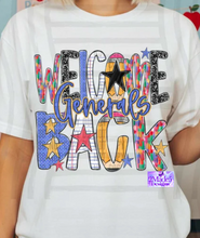 Load image into Gallery viewer, Welcome Back School Mascot Shirt- Generals, Tigers, Warriors, Trojans, Panthers, Ramblers
