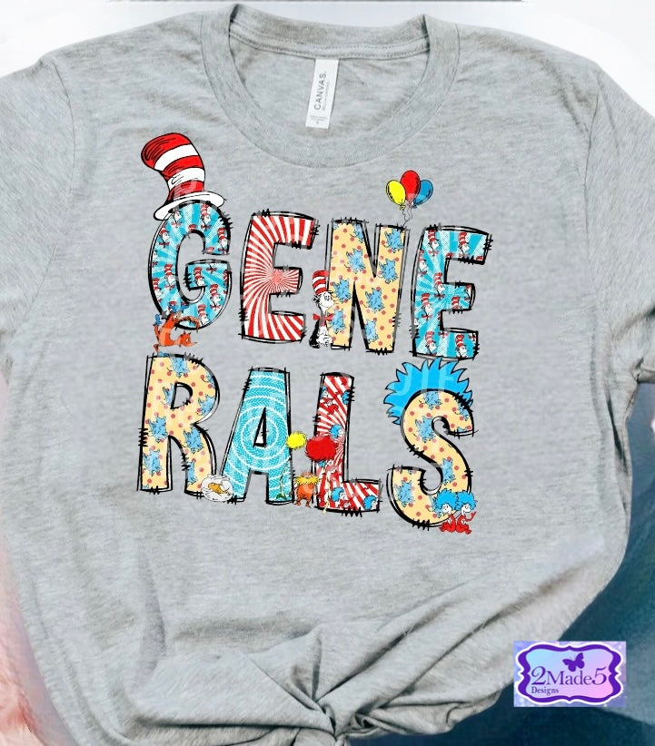 Generals Seuss Read Across America Shirt