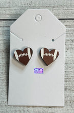 Load image into Gallery viewer, Heart Sports Stud Wood Earrings
