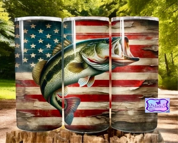 Fishing USA Flag 20oz Tumbler