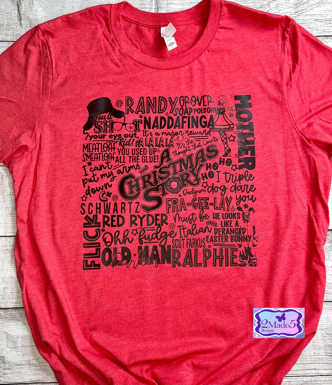 A Christmas Story on Bella Canvas Heather Red Shirt