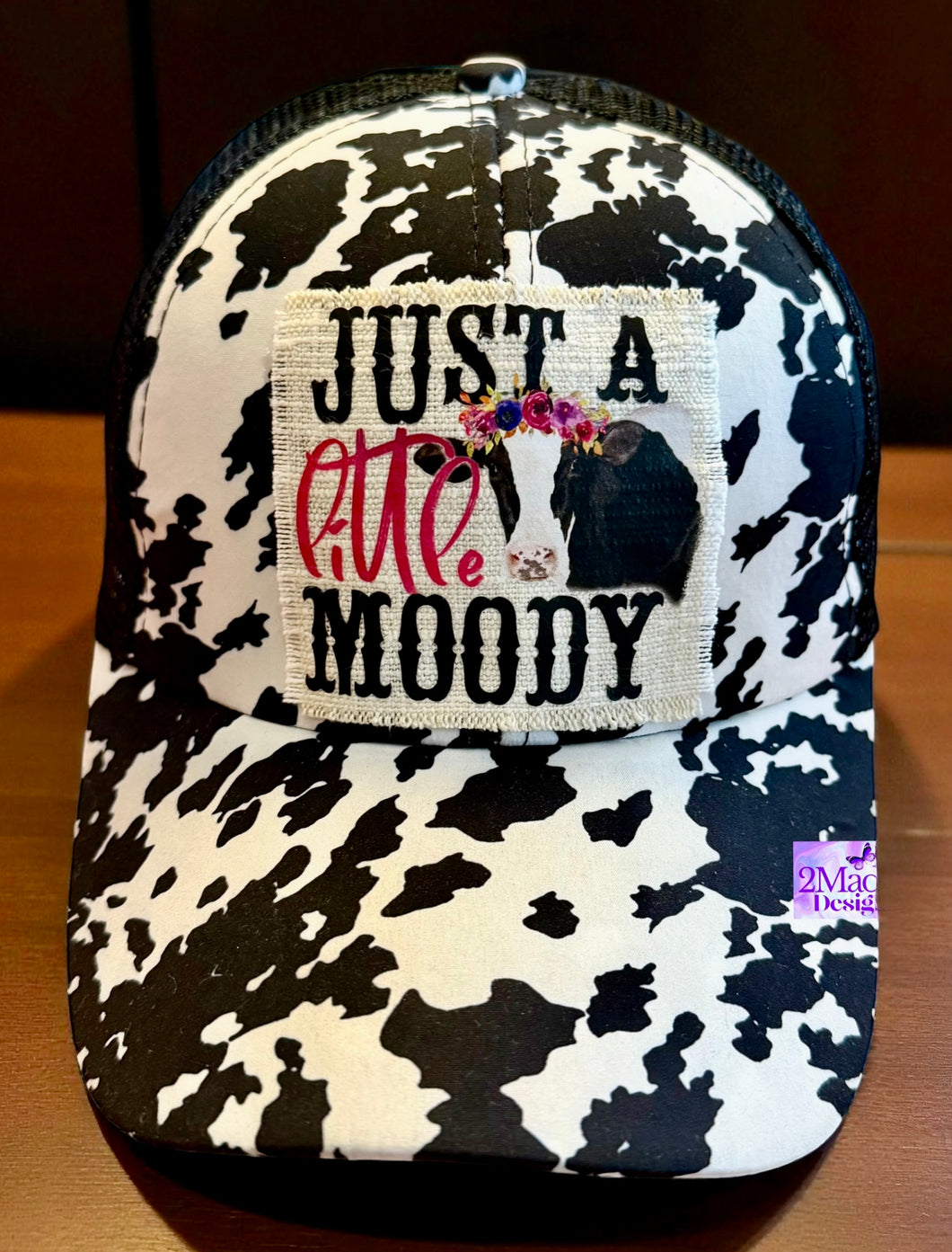 Just A Little Moody Distressed Criss Cross Ponytail Hat