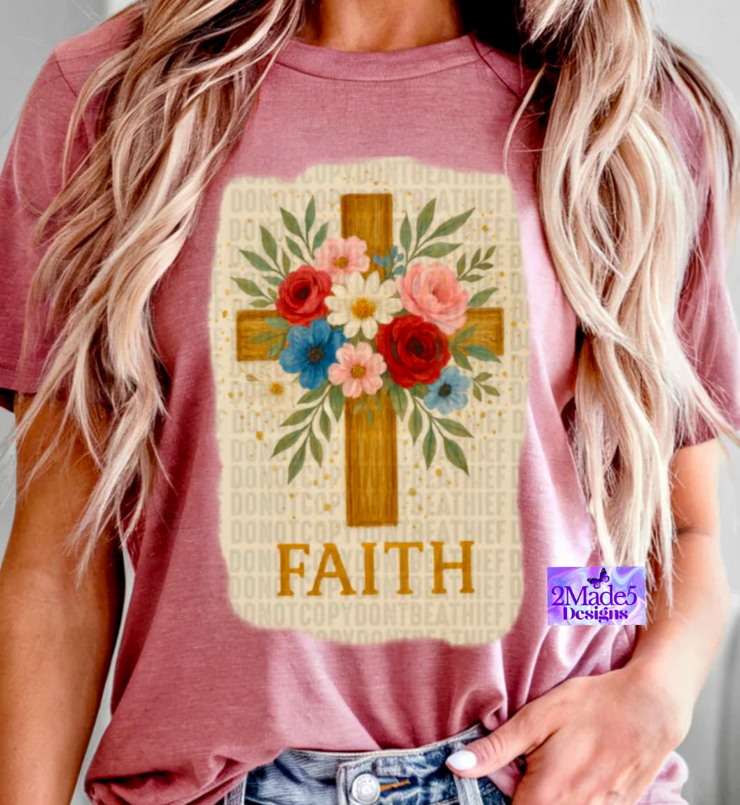 Faith Flowers Cross Shirt