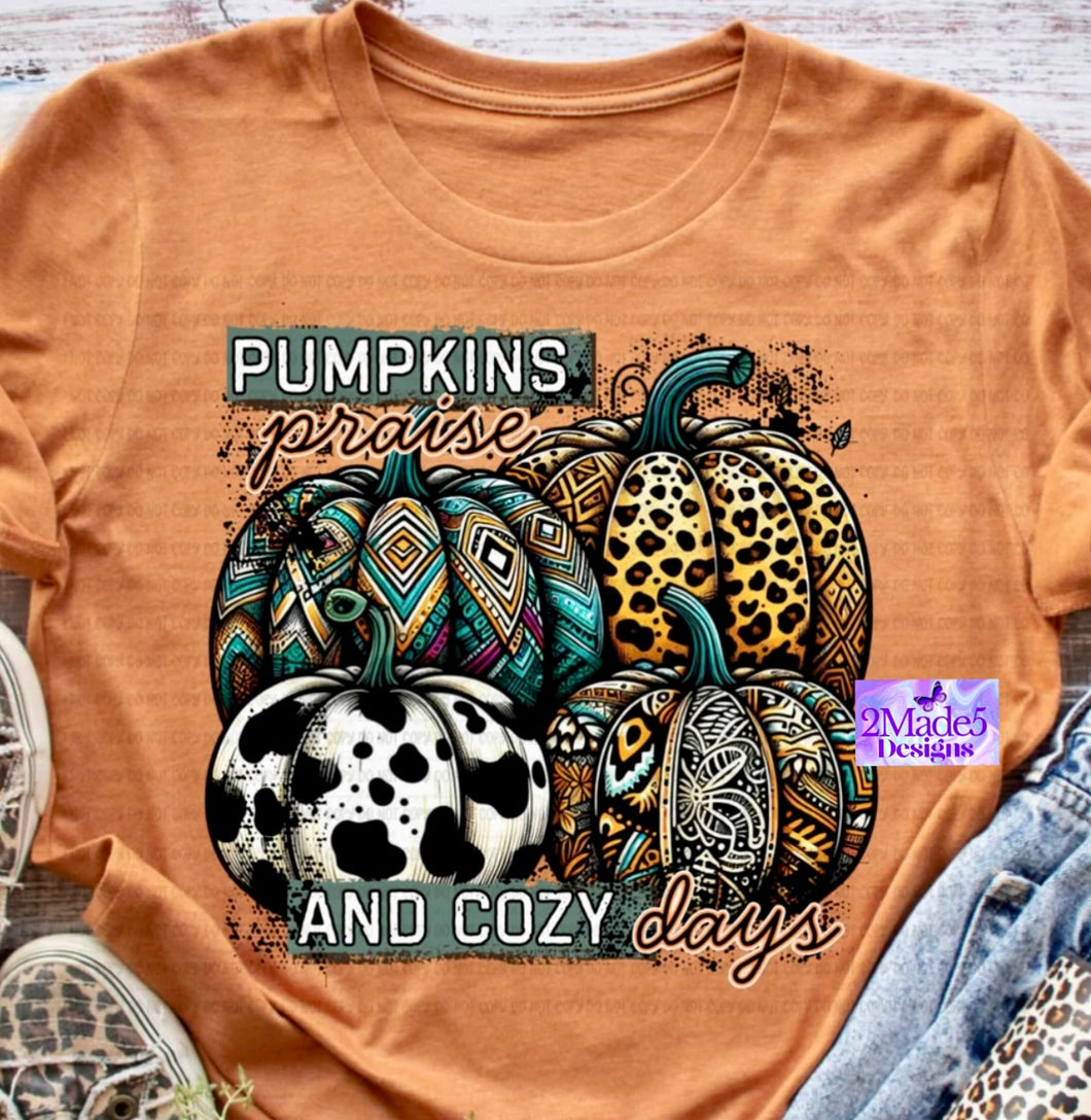 Pumpkins Praise And Cozy Days Shirt