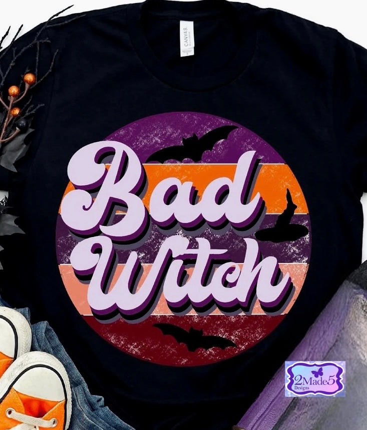 Bad Witch Bella Canva Black Shirt