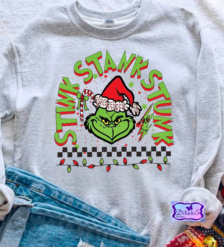 Stink Stank Stunk Grinch long sleeve ash unisex Shirt