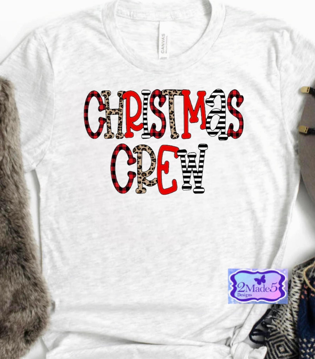 Christmas Crew on Bella Canvas Ash Shirt