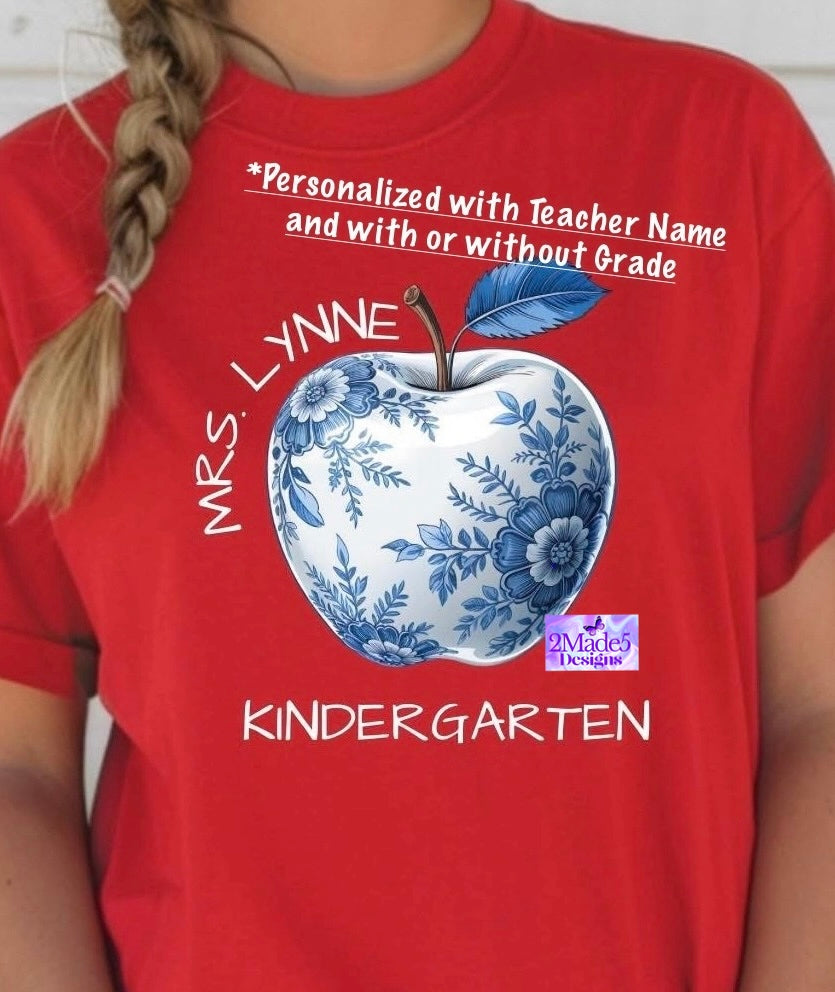 Personalized Teacher Apple Shirt