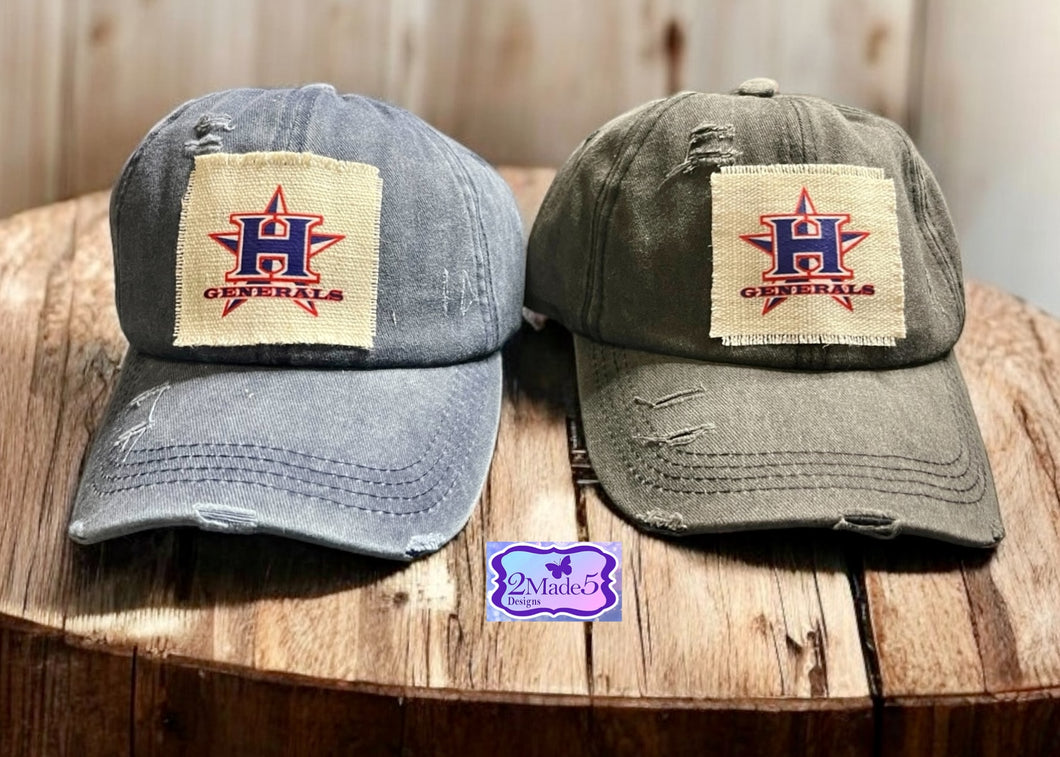 Heritage Generals Star Distressed Criss Cross Ponytail Hat