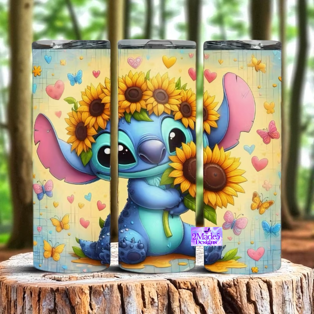 Stitch Sunflowers 20oz Tumbler