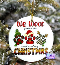 Load image into Gallery viewer, We Woof You A Merry Christmas Ornament
