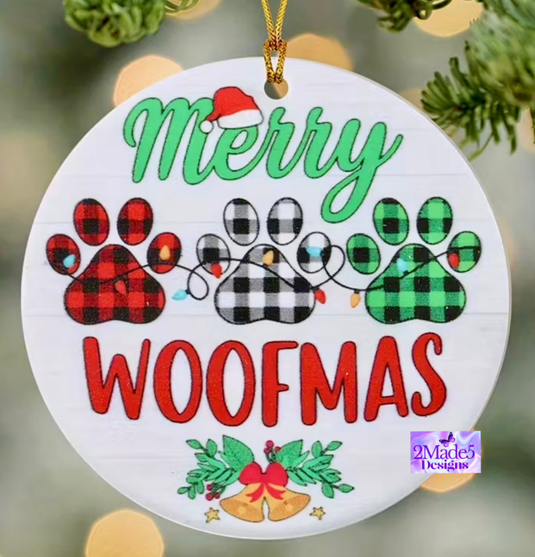 Merry Woofmas Christmas Ornament