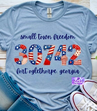 Load image into Gallery viewer, Small Town Freedom Zip Code Shirt

