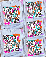 Load image into Gallery viewer, School Mascot Bright Colors Shirt-Generals, Tigers,Warriors, Trojans, Panthers
