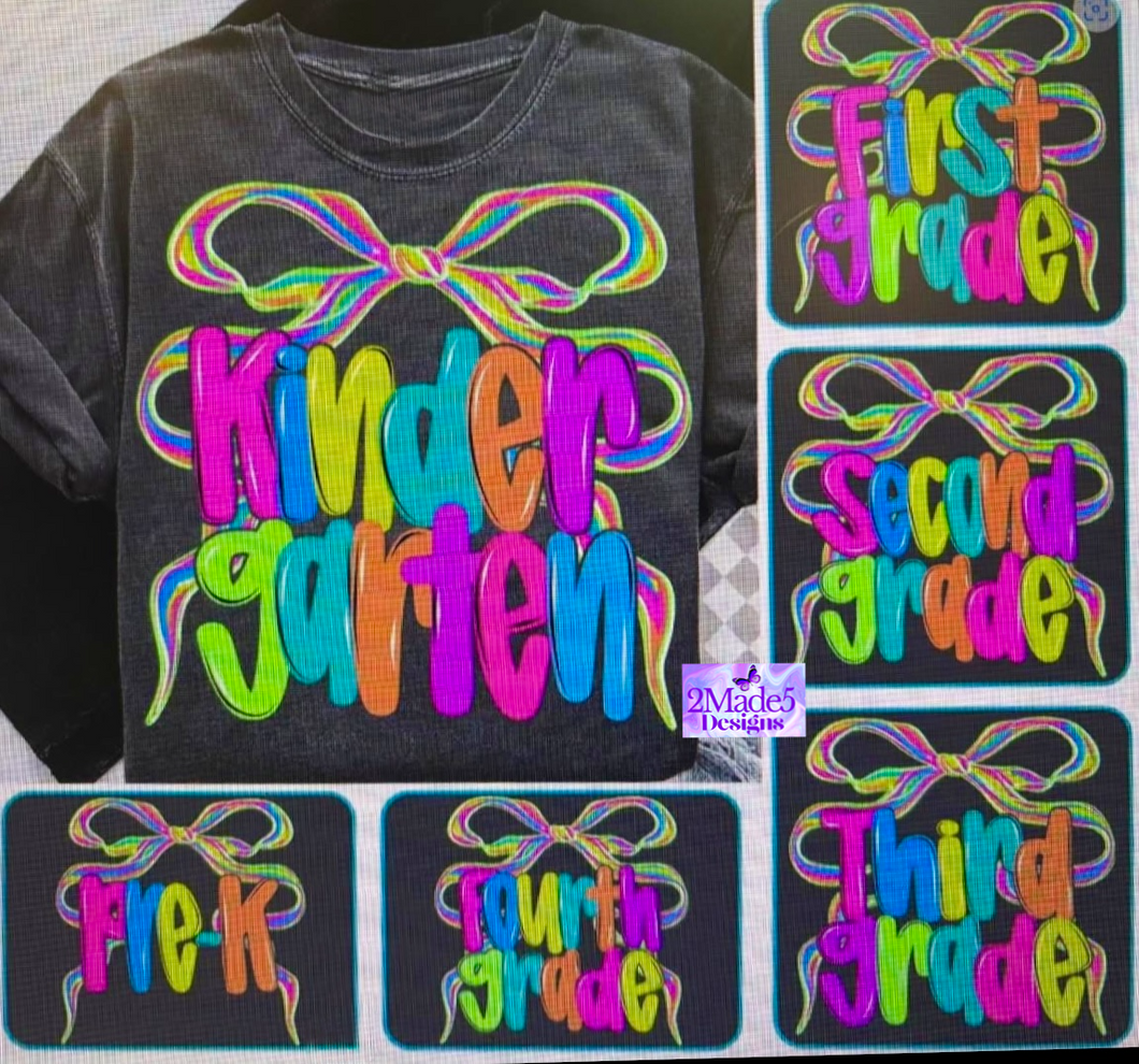 Grade Level Bright Bow Shirts