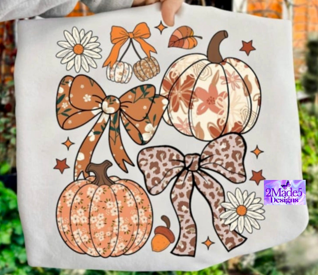 Pumpkins & Bows Collage Shirt