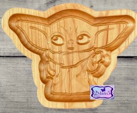 Baby Yoda Shape Solid Wood Valet Catch-All Tray