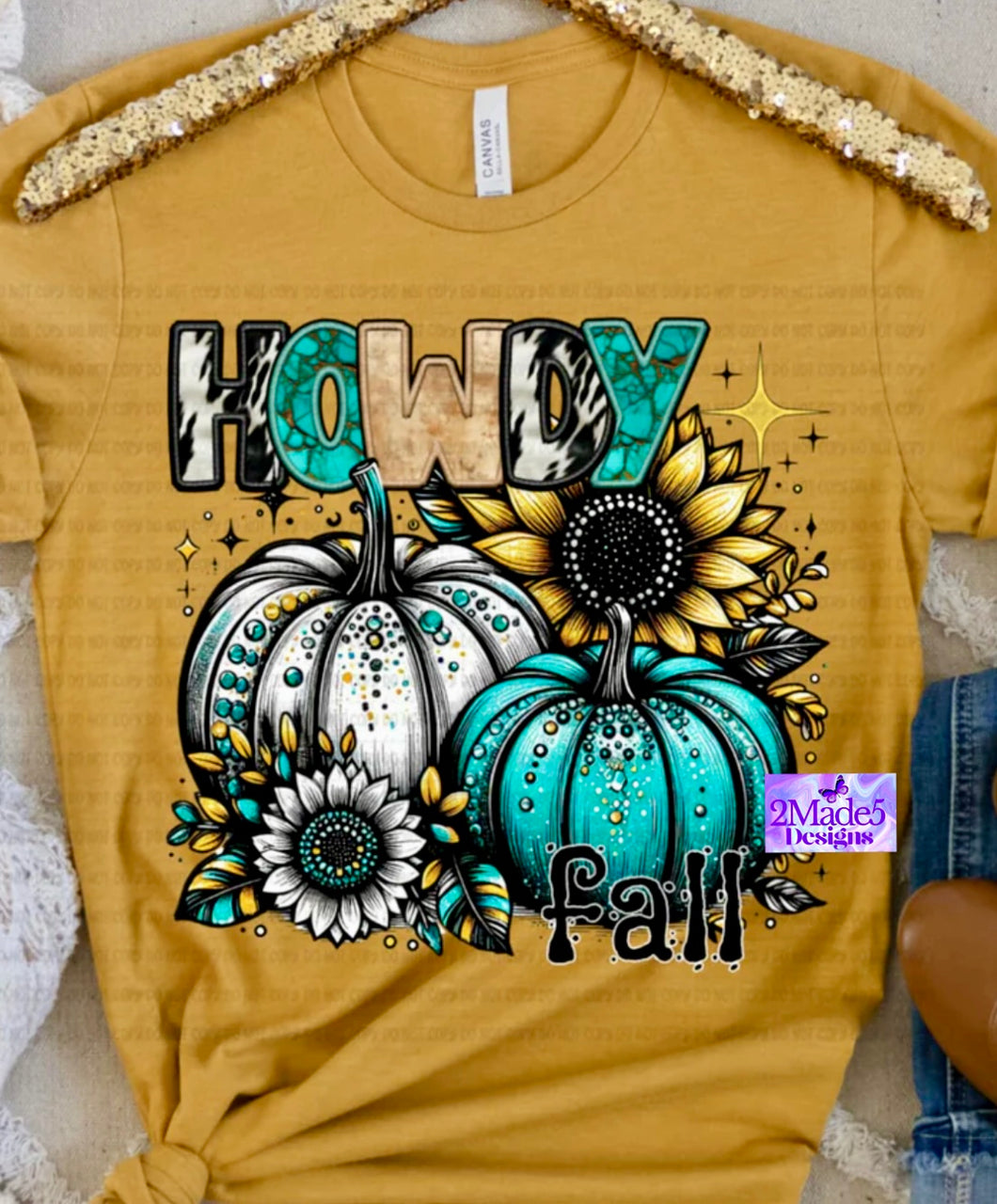 Howdy Fall Turquoise Pumpkin Shirt