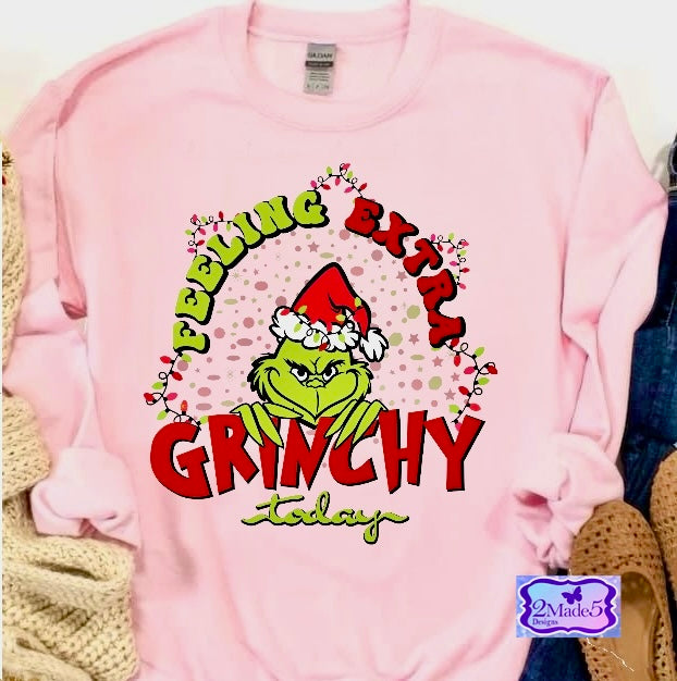 Feeling Extra Grinchy Today long sleeve pink Shirt