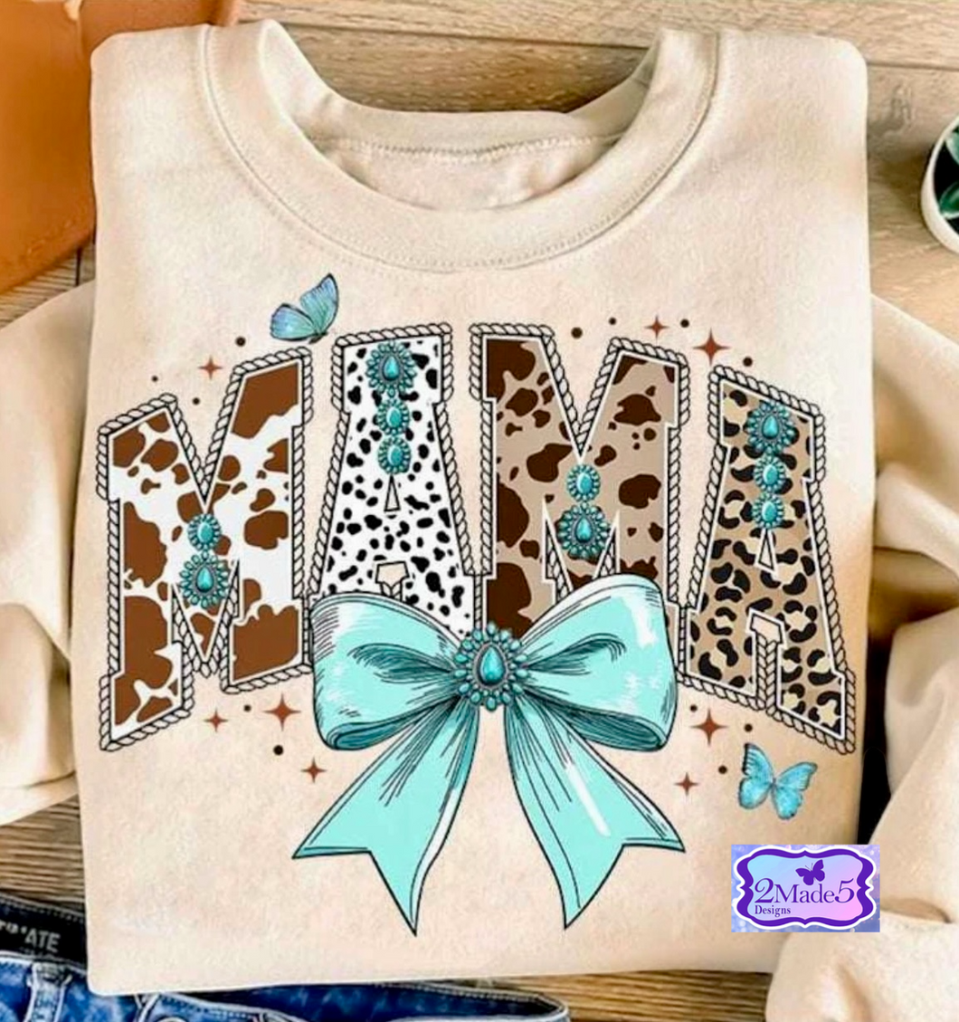 Western Mama Bow Butterflies Shirt