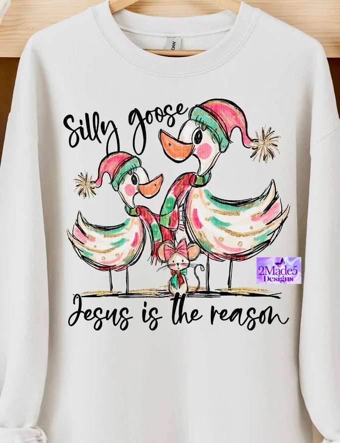 Silly Goose Jesus Is The Reason faux paint Shirt