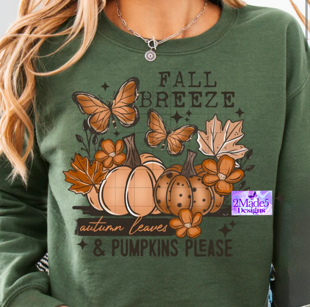Fall Breeze, Autumn Leaves & Pumpkins Please Shirt