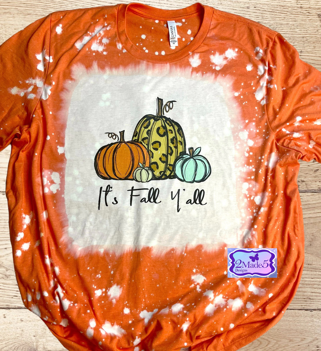 It’s Fall Y’all Bella Canvas Bleached Heather Orange Shirt