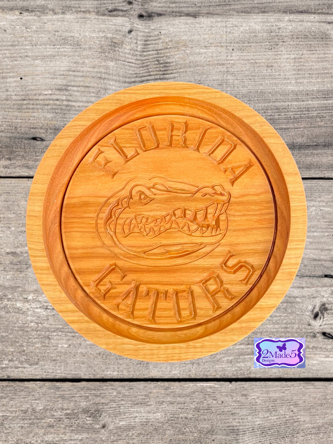 Florida Circle Solid Wood Valet Catch-All Tray