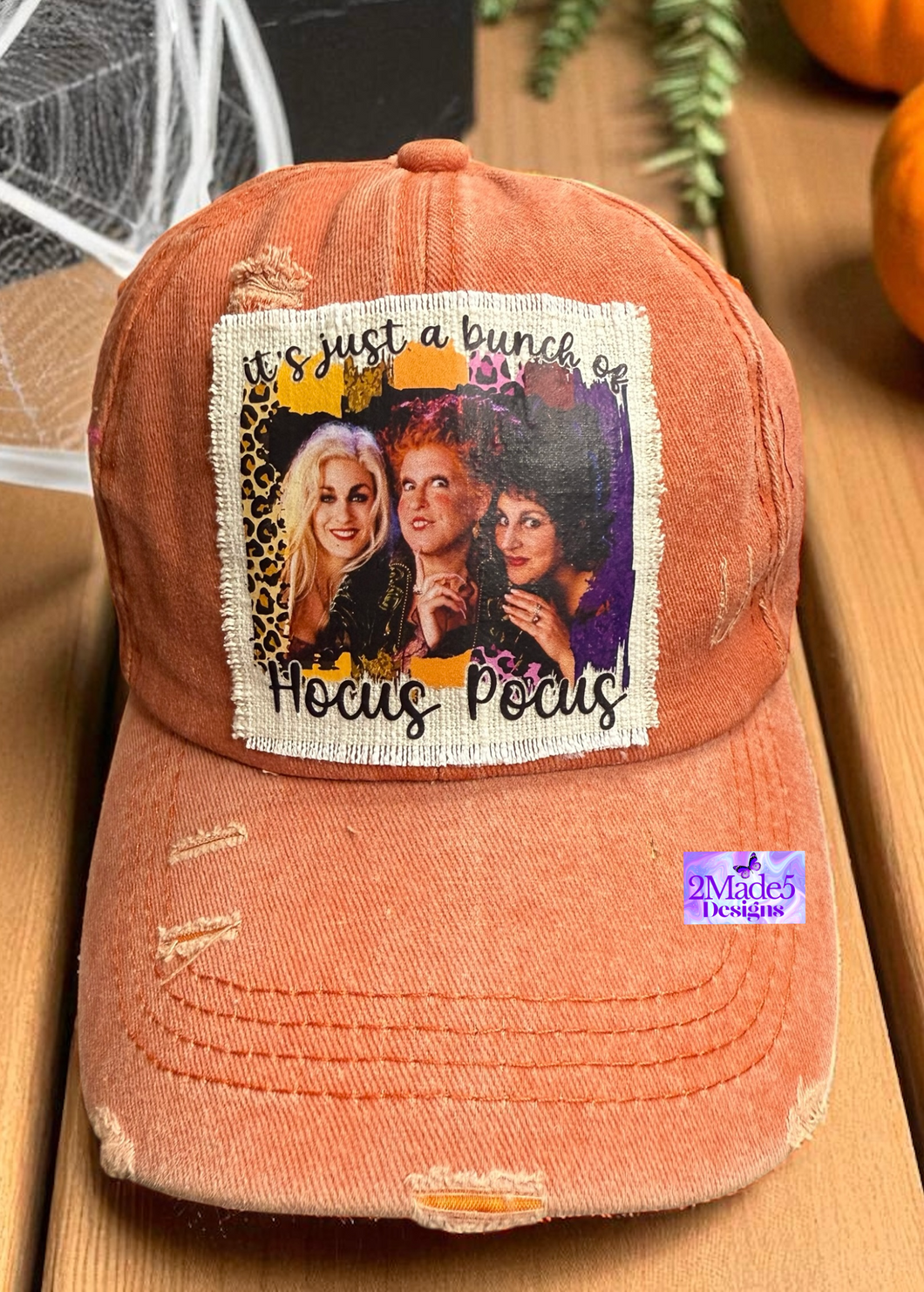 It’s Just A Bunch Of HP Burnt Orange Distressed Criss Cross Ponytail Hat