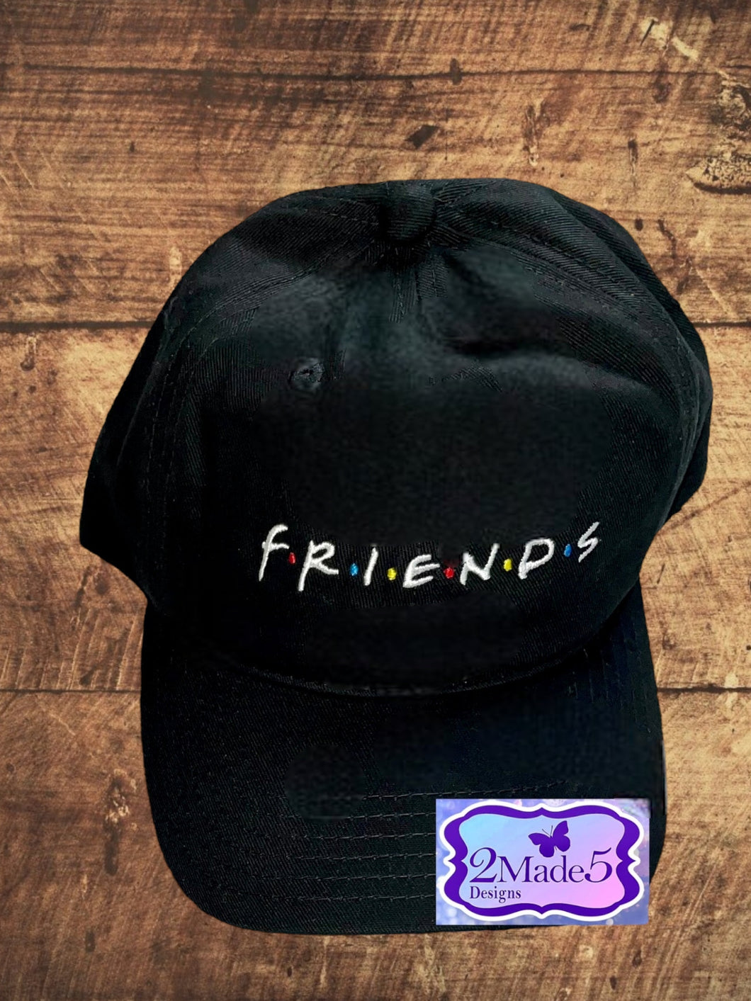 Friends Black Hat-embroidered