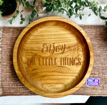 Load image into Gallery viewer, Enjoy The Little Things Solid Wood Circle Valet Catch-All Tray
