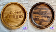 Load image into Gallery viewer, Enjoy The Little Things Solid Wood Circle Valet Catch-All Tray
