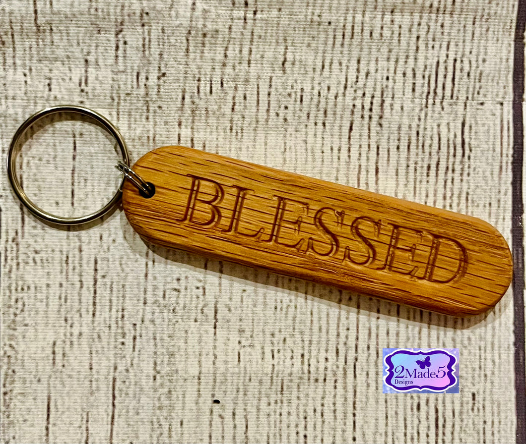 Personalized Wood Keychains-Oak