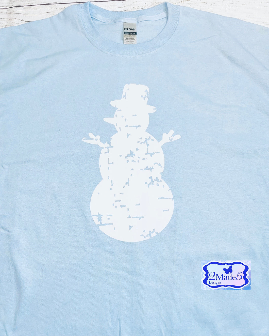 Classic Snowman-distressed white print