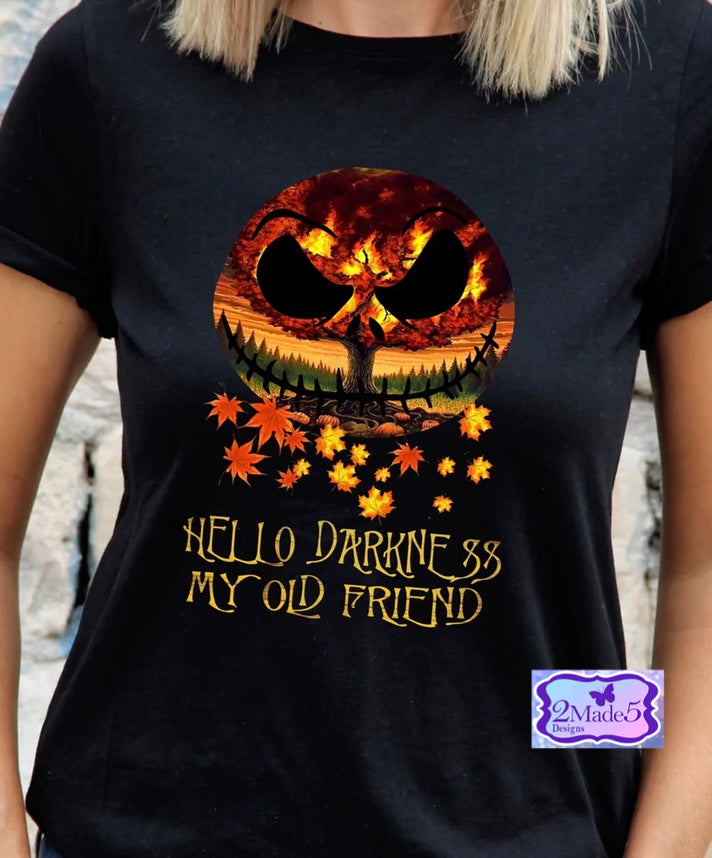 Hello Darkness My Old Friend on Bella Canvas Black Short Sleeve Unisex Shirt