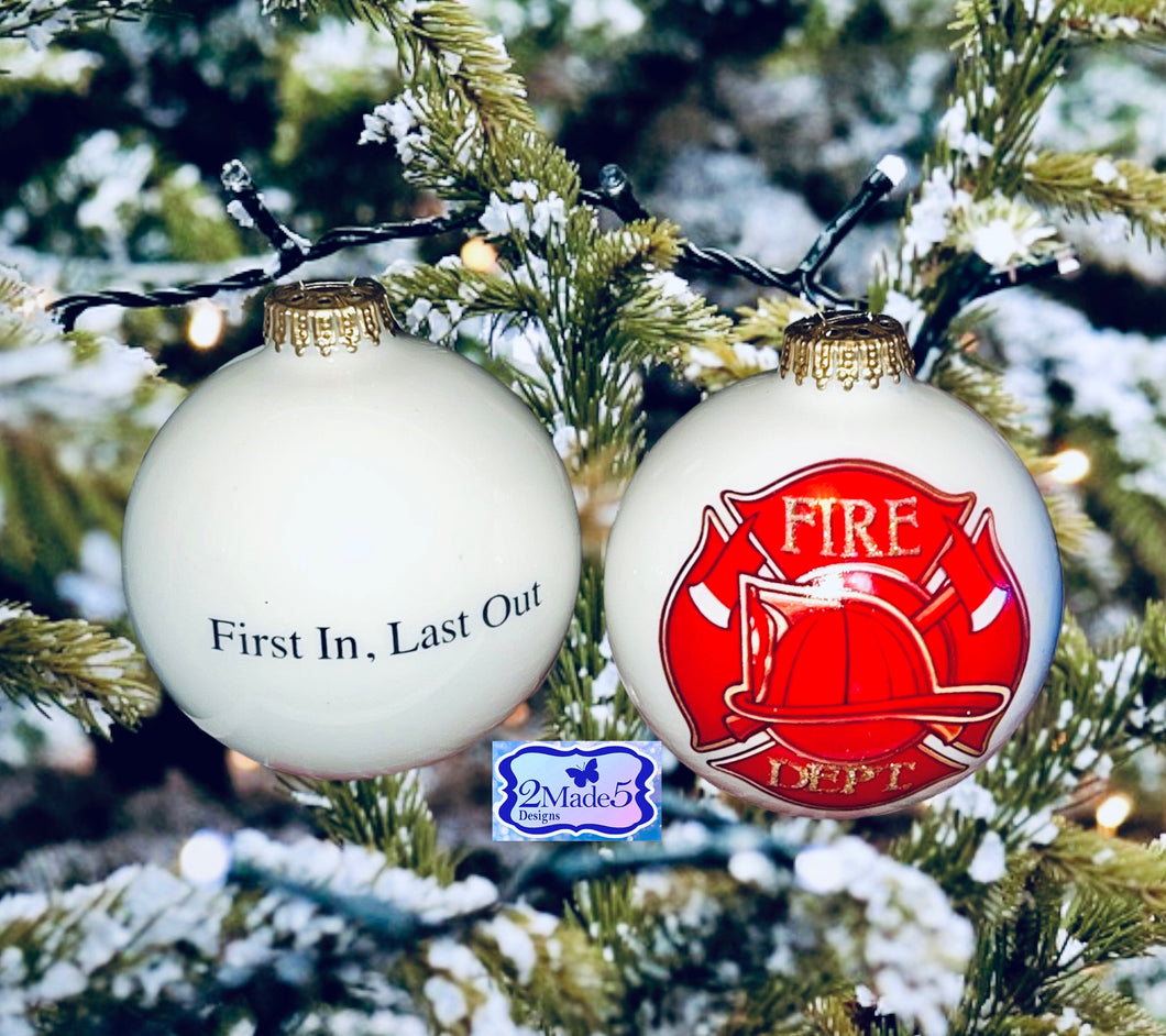 Fireman - Fire Dept Christmas Ornament