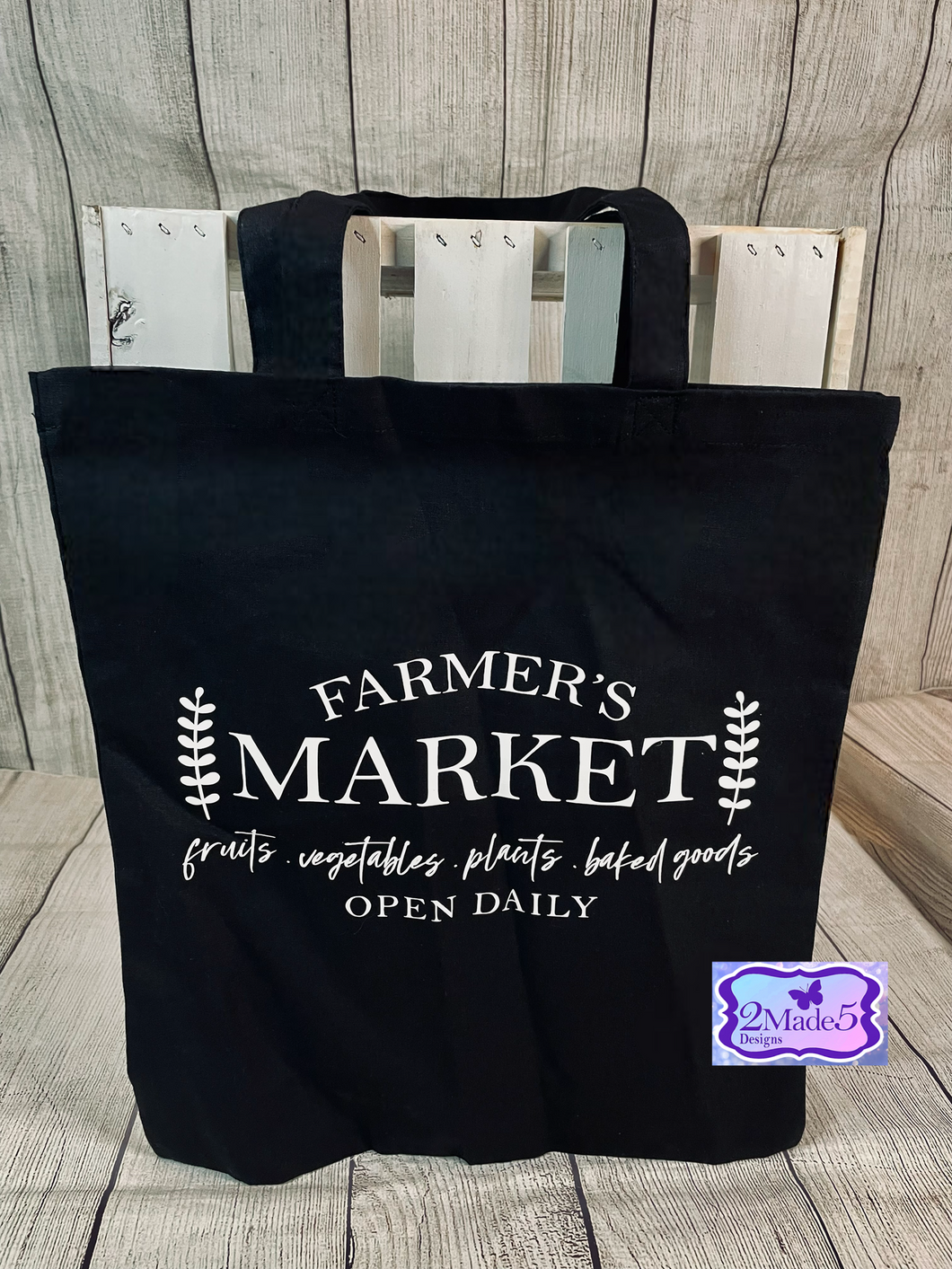 Farmers Market Tote Bag-black